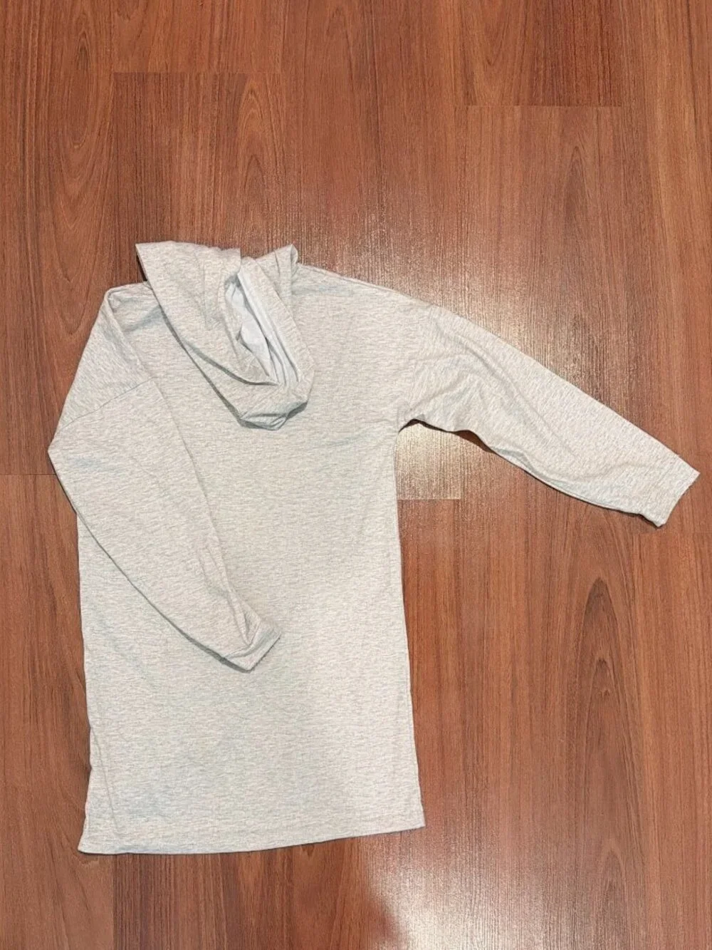 Justice Girls Gray Hooded Long Sleeve Graphic Dress Size 8 Letter T